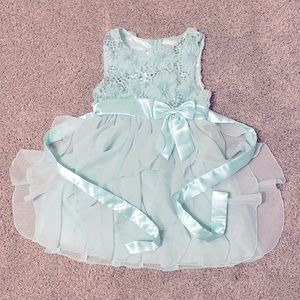 Light teal, sea foam color dress. Size 6